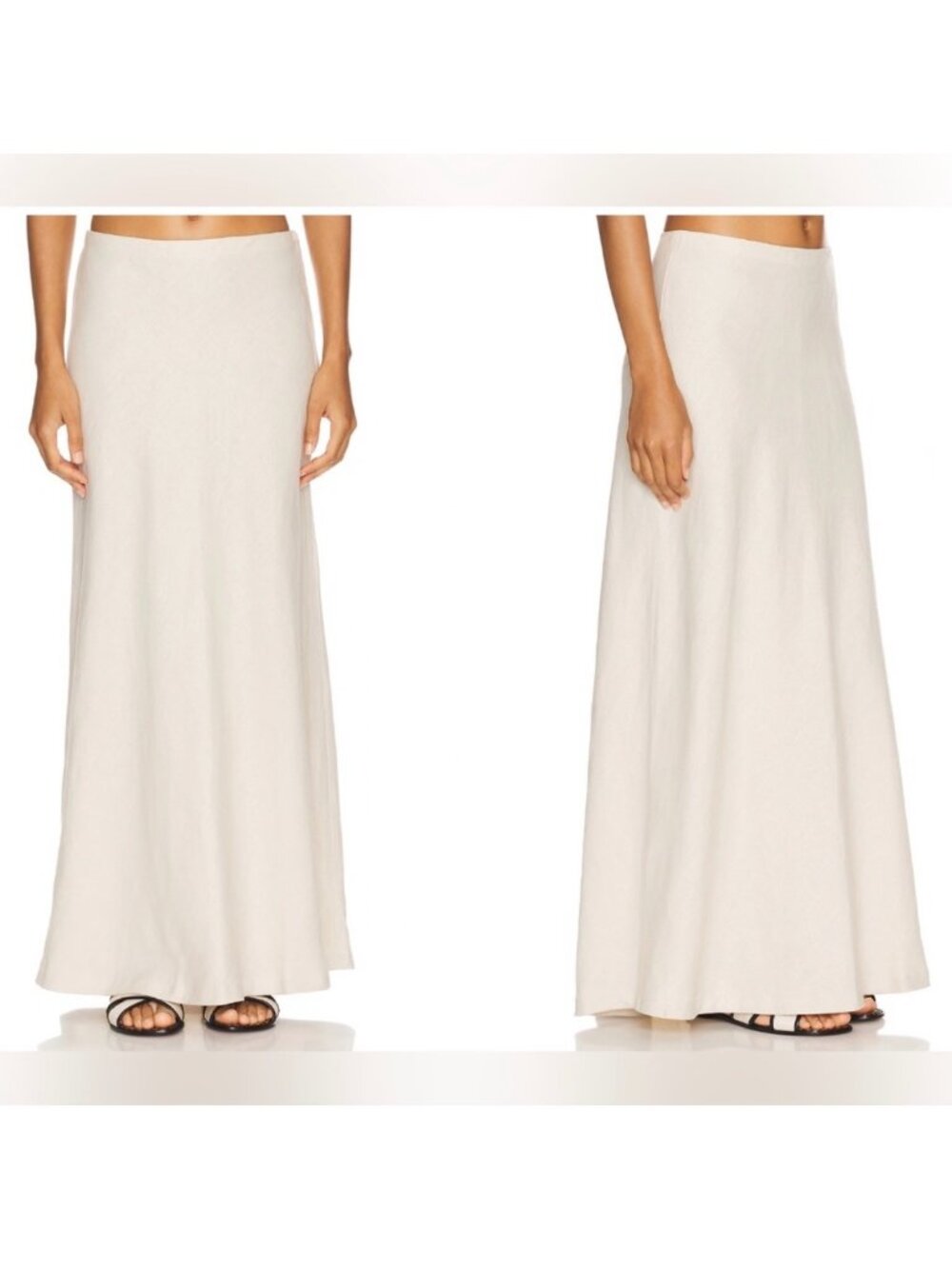 NWT Madewell Linen Slip Skirt Cream Beige Oat Size 00